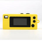 Back of the yellow G6 camera: 0.96-inch screen and three control buttons